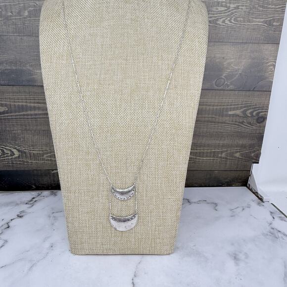 Silpada Half Moon Celestial Chic 32 Inch N2853 Sterling Silver Long Bar Necklace - Picture 2 of 6